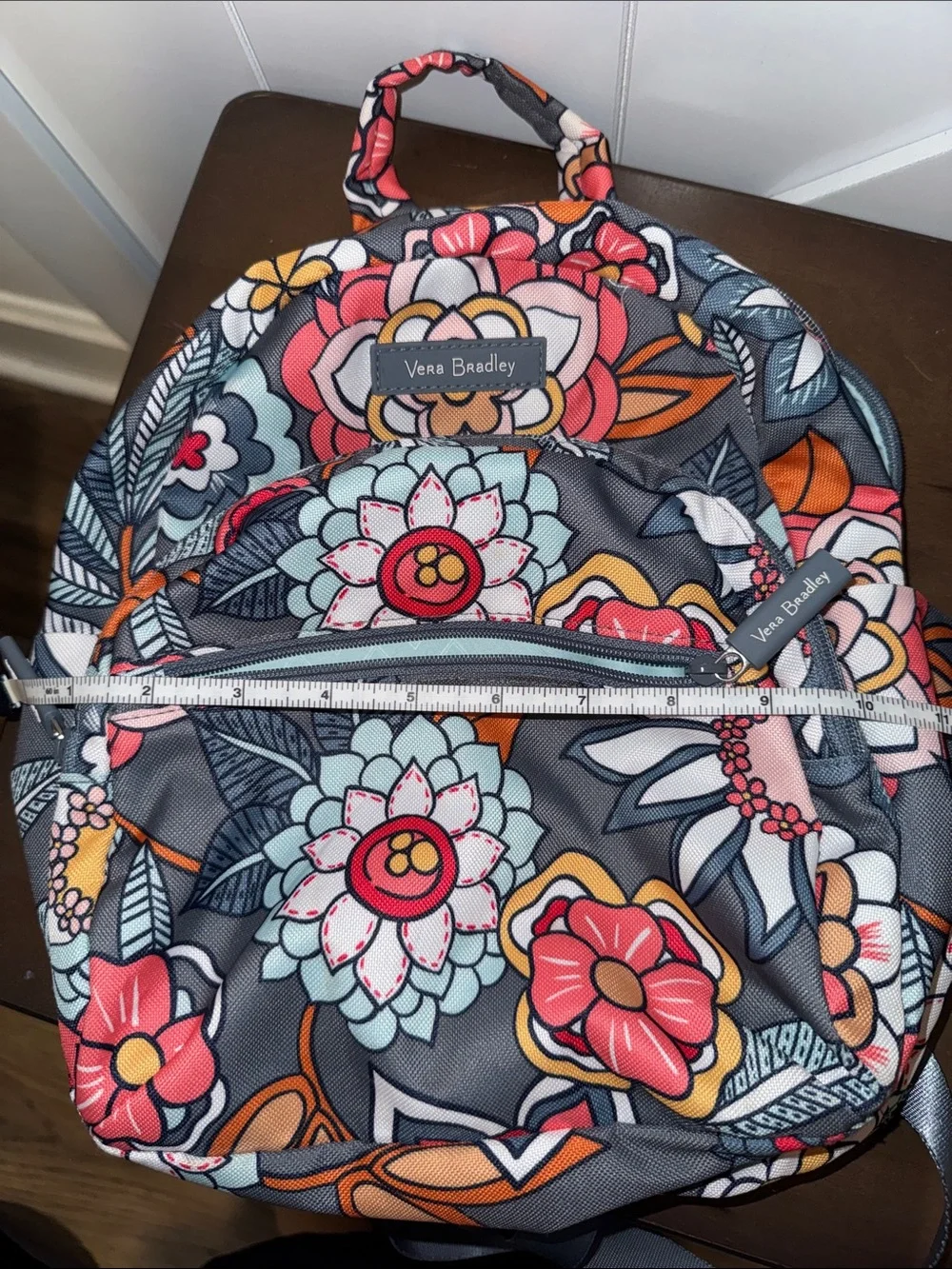 Vera Bradley Gray Multi Floral Mini Backpack